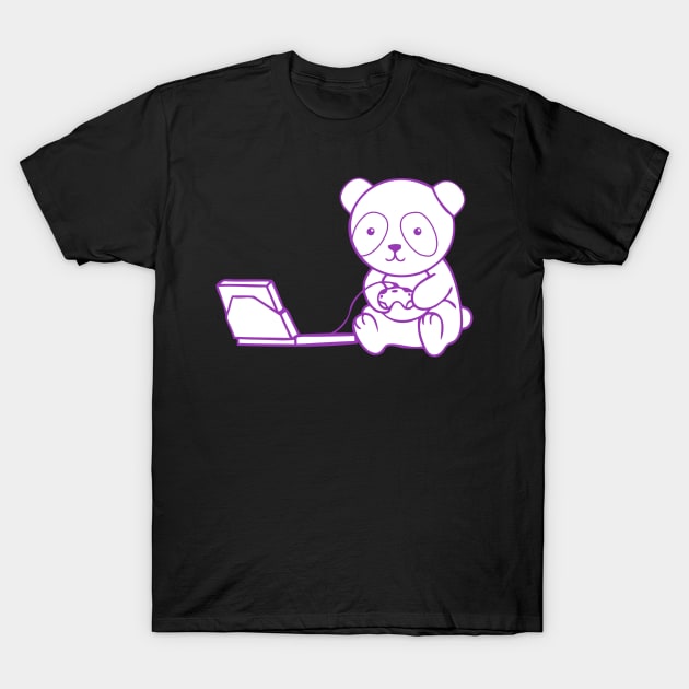 Purple Gaming Panda Contour T-Shirt by Just Gaby Gaming